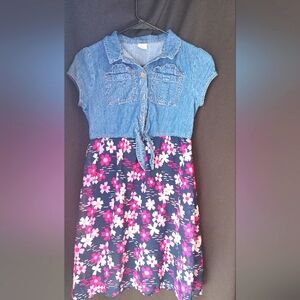 Size 6 Jean, navy blue,pink and white flower